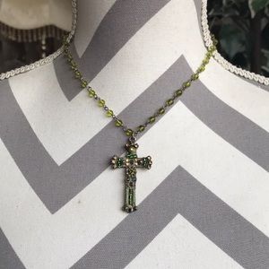Green Beaded Cross